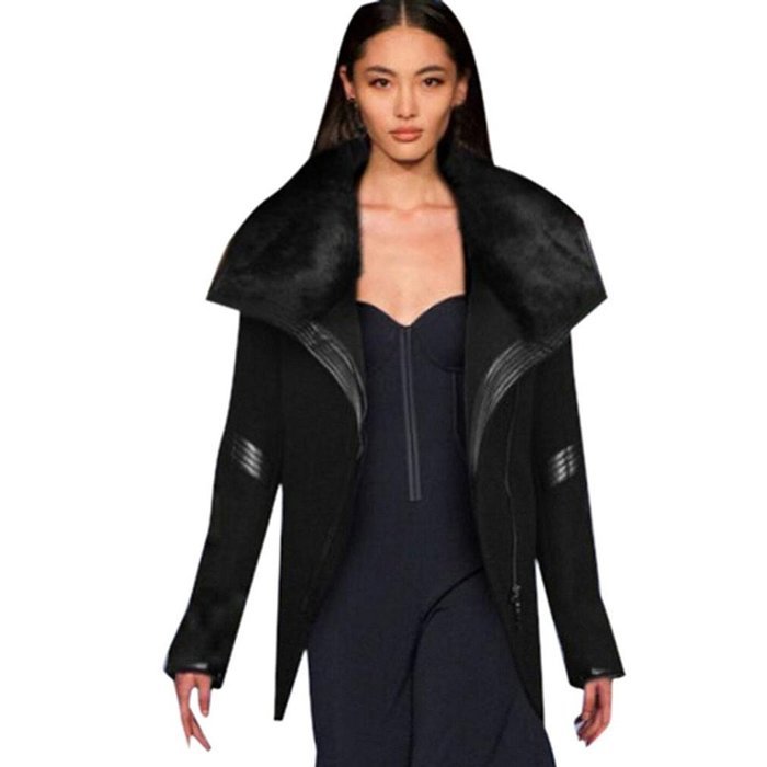 Outwear,Morecome Women Lapel Faux Fur Jacket Winter Long Parka Coat N7