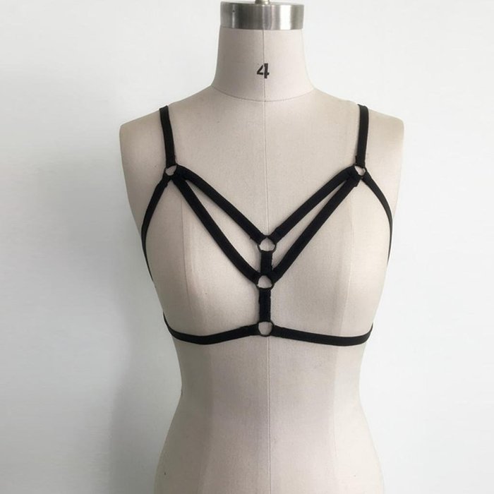 Bra Top ，Beautyvan Comfortable Bandage Alluring Harness Elastic Cage Strappy Hollow Out Bra Bustier (M, Black) N4