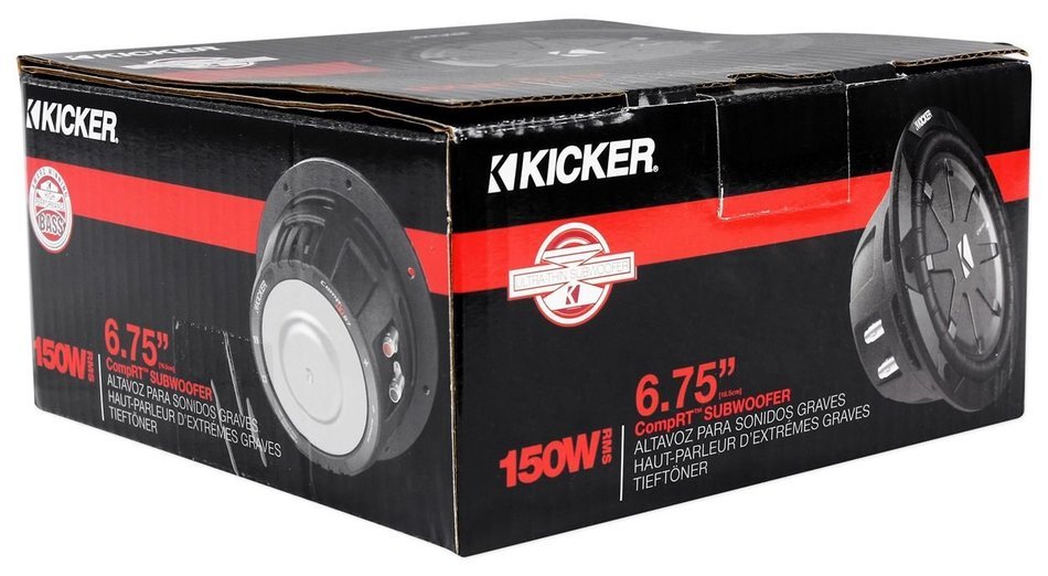 Kicker 40CWRT671 6-3/4" CompRT67 Sub 300W 1 Ohm DVC Shallow Mount Car Subwoofer N5