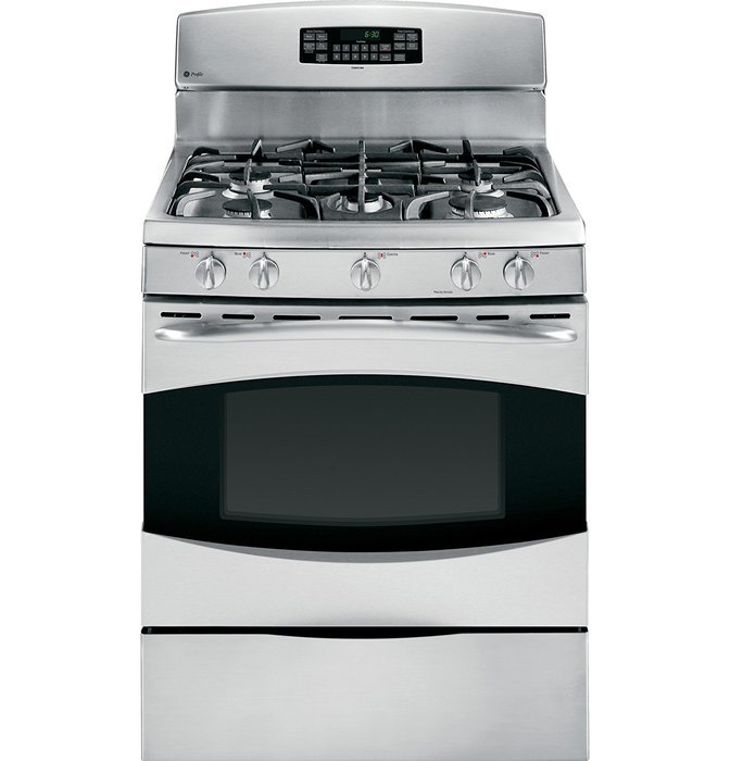 GE PGB915SETSS Profile 30" Stainless Steel Gas Sealed Burner Range - Convection
