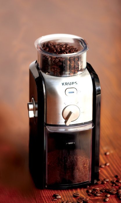 KRUPS GVX212 Coffee Grinder with Grind Size and Cup Selection and Stainless Steel Flat Burr Grinder, 8-Ounce,... N3