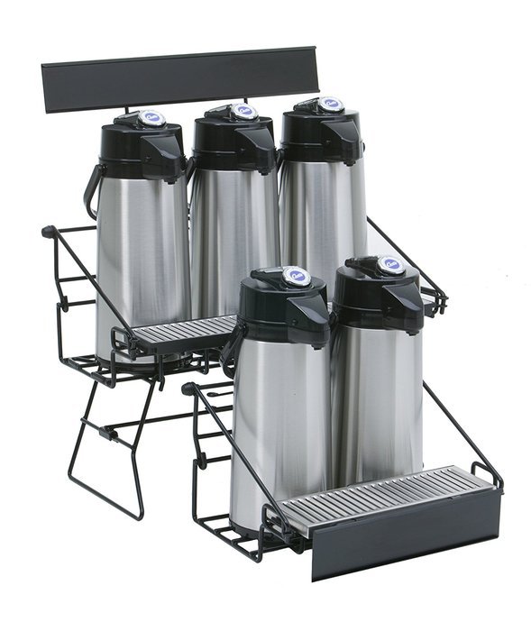 Wilbur Curtis 5 Position Wire Airpot Rack - Compact Design with Integral Drip Tray - WR5B0000 (Each)