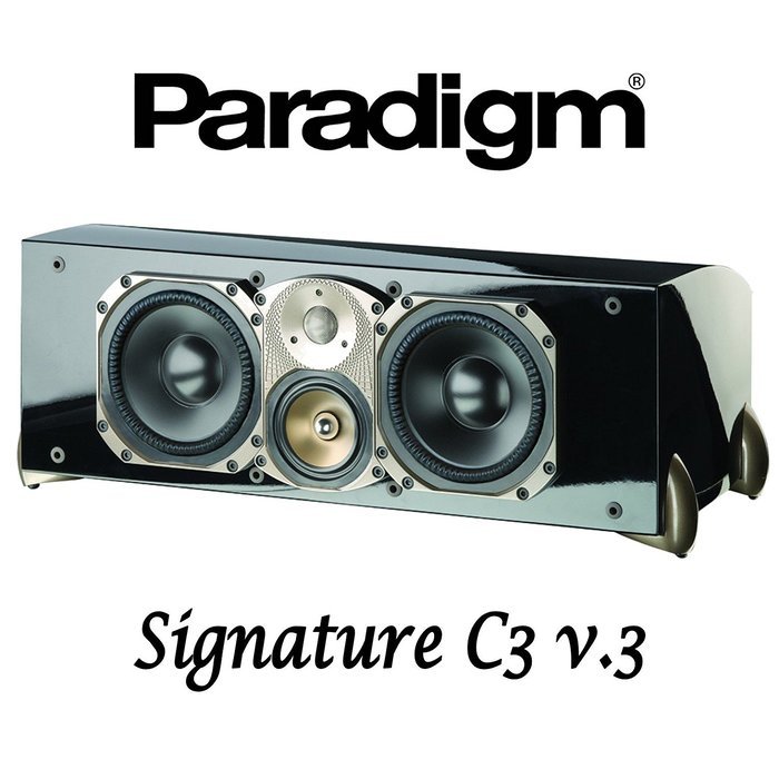 Paradigm Signature C3 v.3 3-Way Center Channel Speaker (Single, Piano Black) N3