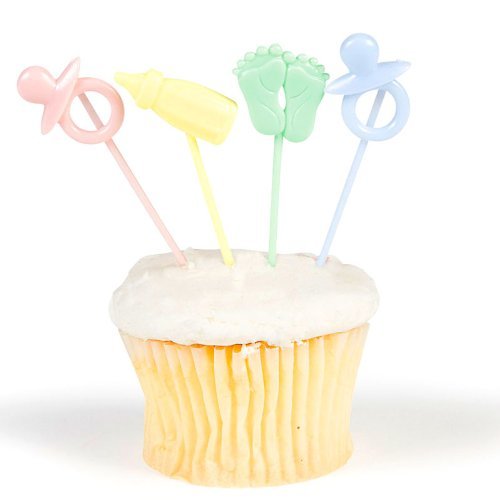 Fun Express Baby Shower Cupcake Food Picks - 72 Pieces
