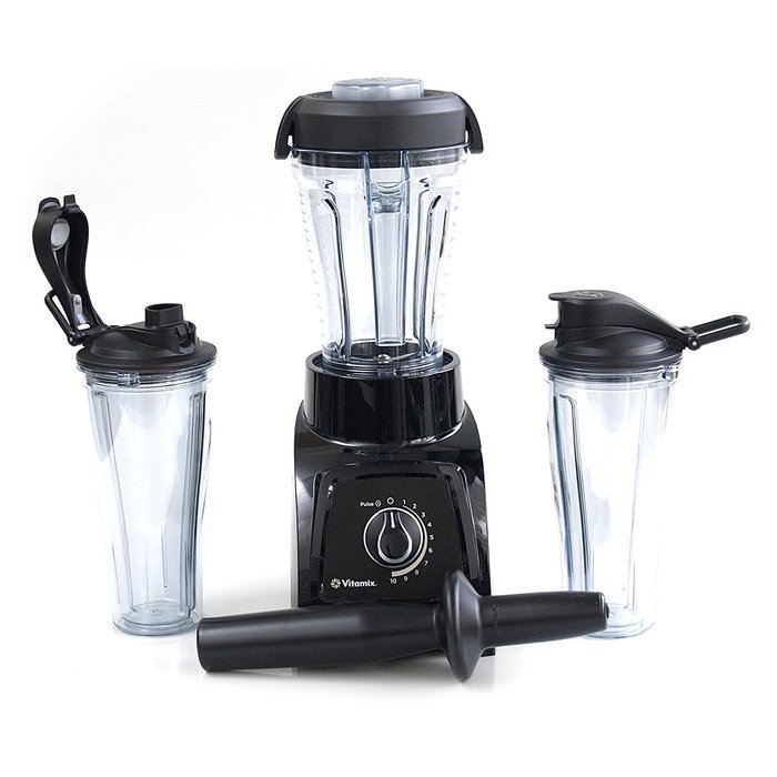 Vitamix S30 Black Personal Blender with 1 Compact and 2 Portable To-Go Containers N2