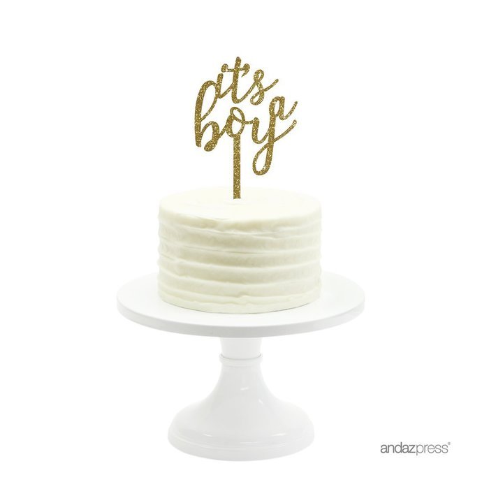 Andaz Press Baby Shower Acrylic Cake Toppers, Gold Glitter, Oh Baby, 1-Pack, Nautical Ocean Themed Party Decor... N38