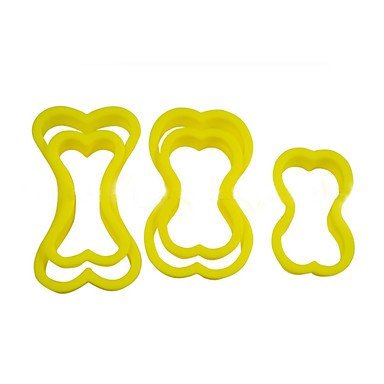 Sher 5Pcs Dog Bone Cookie Cutters Plastic Biscuit Cutters Dessert Cupcake DIY Decorating Plastic Cutter N4