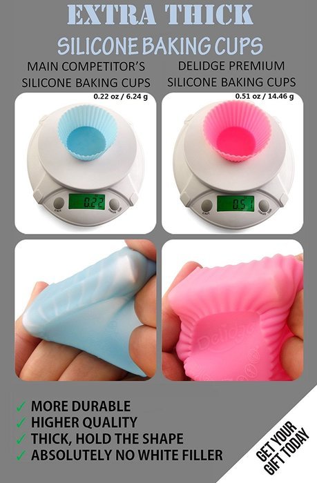 Delidge Silicone Baking Cups, Pack of 6, Assorted N17
