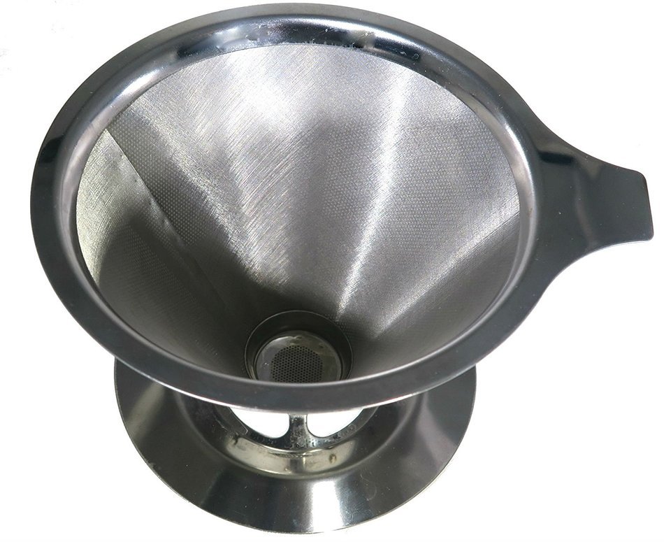 Barista Quality Pour Over Coffee Maker - Premium Stainless Steel Coffee Cone Filter - Hipster Approved N4