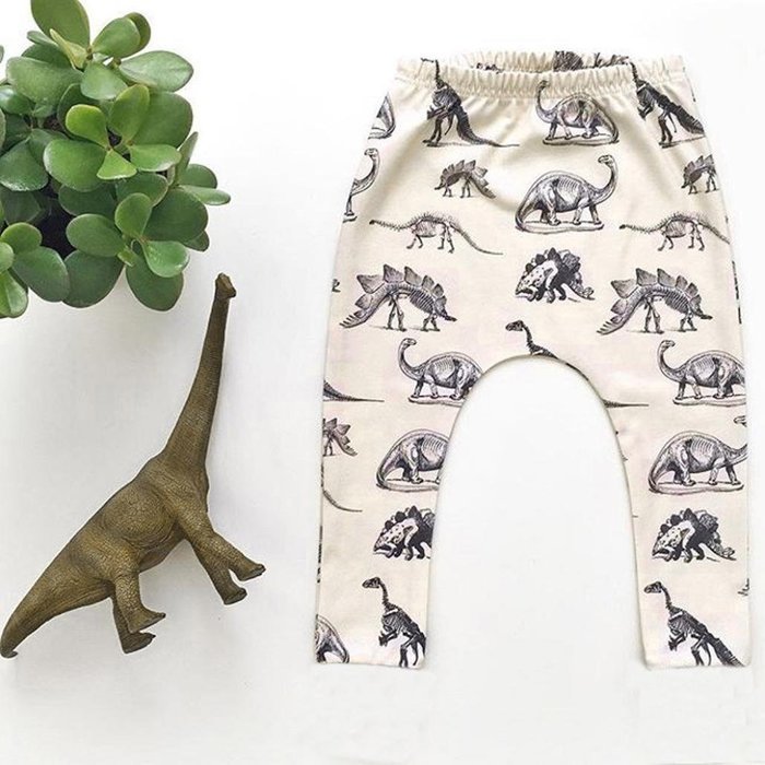 Trousers,BeautyVan Toddler Kid Boy Dinosaurs Print Elasticity Long Pants Lovely Harem Trousers (3T, Beige) N2