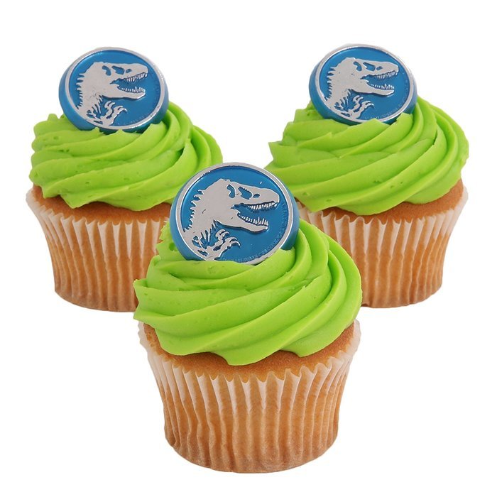 Jurassic World Officially Licensed 24 Cupcake Topper Rings N3