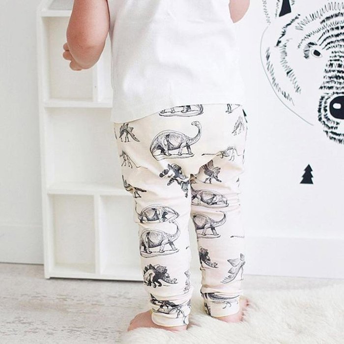 Trousers,BeautyVan Toddler Kid Boy Dinosaurs Print Elasticity Long Pants Lovely Harem Trousers (3T, Beige) N3