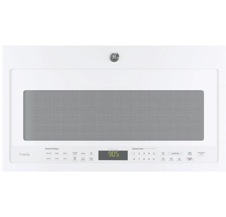 GE PVM9005DJWW Profile 2.1 Cu. Ft. White Over-the-Range Microwave N6