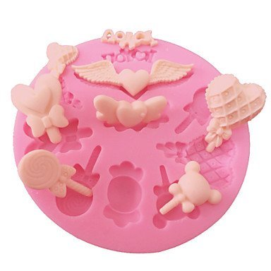 Y&XL&H Cake Decorating Lollipop Love Heart Candy Silicone Fondant Mould For Crafts Jewelry Chocolate PMC Resin...