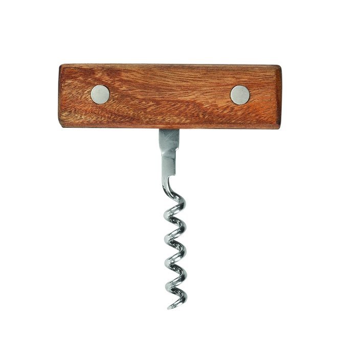 Country Home Acacia Wood and Stainless Steel Corkscrew by Twine