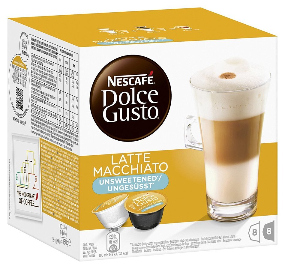 Nescaf&eacute; Dolce Gusto Latte Macchiato Unsweetened, Pack of 3, 3 x 16 Capsules (24 Servings) N4