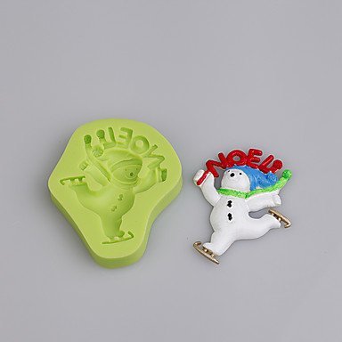 Y&XL&H Christmas Noel Ice Skating Snowman Fondant Silicone Mould for Cake Decorating Cupcake Candy Chocolate Clay... N2