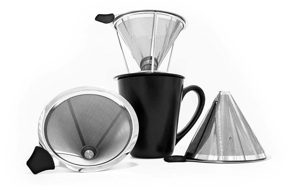 ilFiltro Stainless Steel Pour Over Coffee Dripper - Premium Permanent Reusable Paperless and Washable Stainless... N6