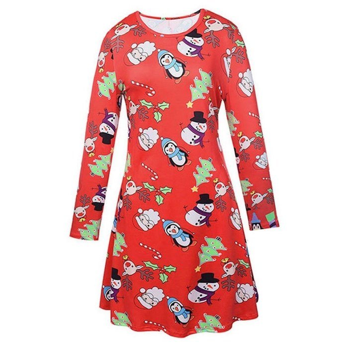 Xmas Dress,Morecome Ladies Christmas Long Sleeve Flared Party Dresses (XXL, Black) N2