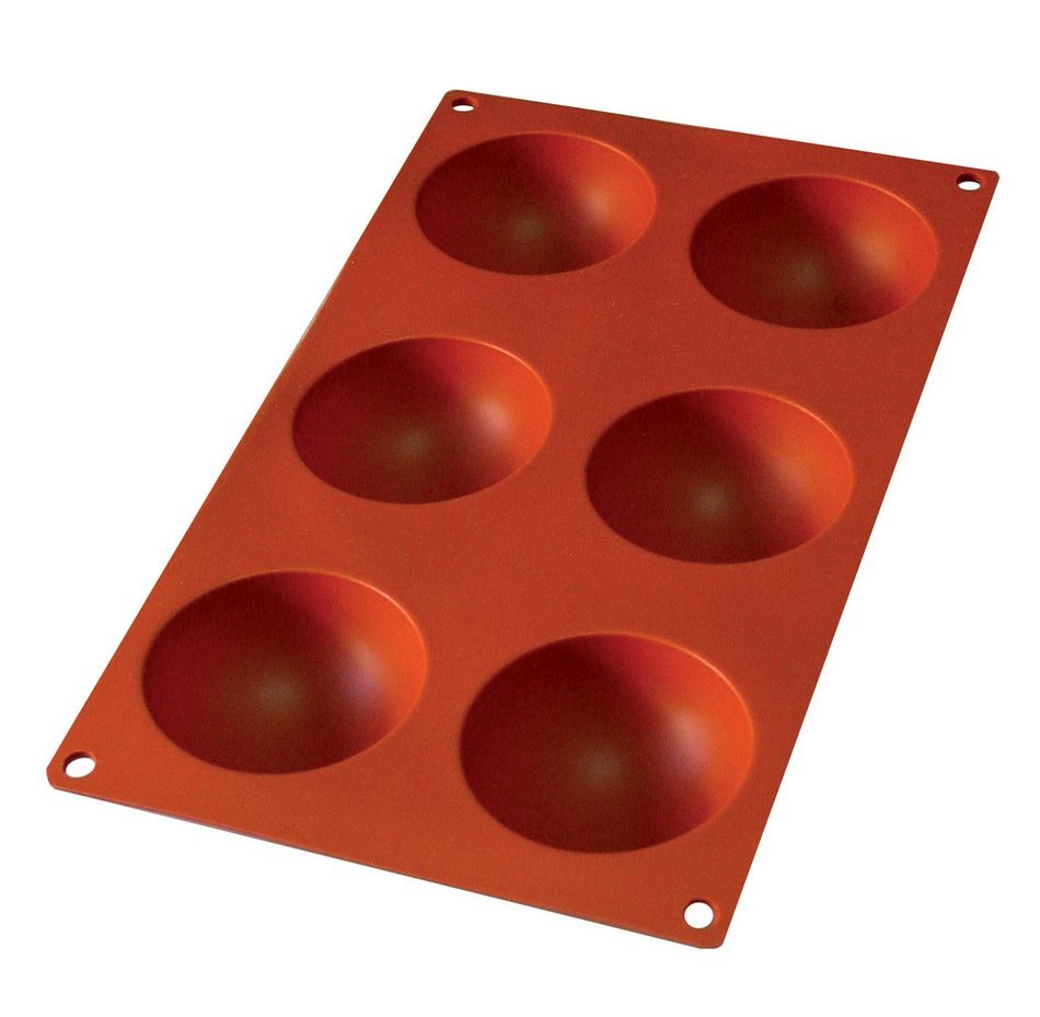 Lekue 6 Cavity Semi-Sphere Mold, Terracota