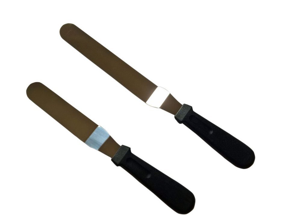 Offset Spatula Set Professional Cake Decorating Tools- 6" & 8" Stainless Steel Cake Frosting Set with BONUS Decorating...