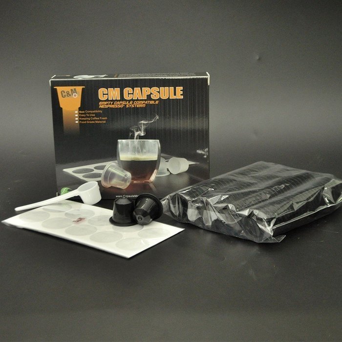 CM Empty Nespresso - 100Pcs COFFEE CAPSULES Nespresso Espresso Machine Compatible Empty Pod Chocolate +100PC aluminium...