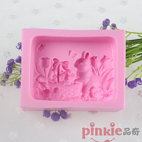 Pinkie Tm Easter rabbit Handmade soap silicone mold , silica gel mould,silicon candle moulds,gift favors wholesale N2