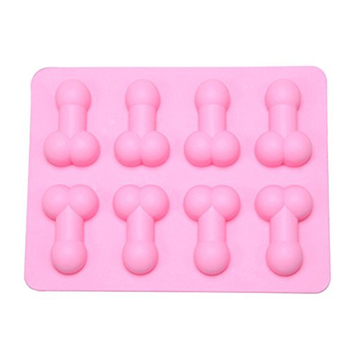 Penis Sharped Silicone Ice Cube Tray Cake Chocolate Mold Baking Mould Pink CT11 N3