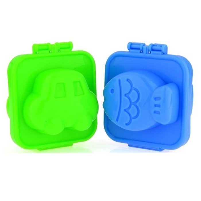 Egg Mold - TOOGOO(R)2pcs /Lot Egg Mold Rice sushi Mold Cooking Tools Cute DIY Fish and Car Plastic silicone 3d... N2