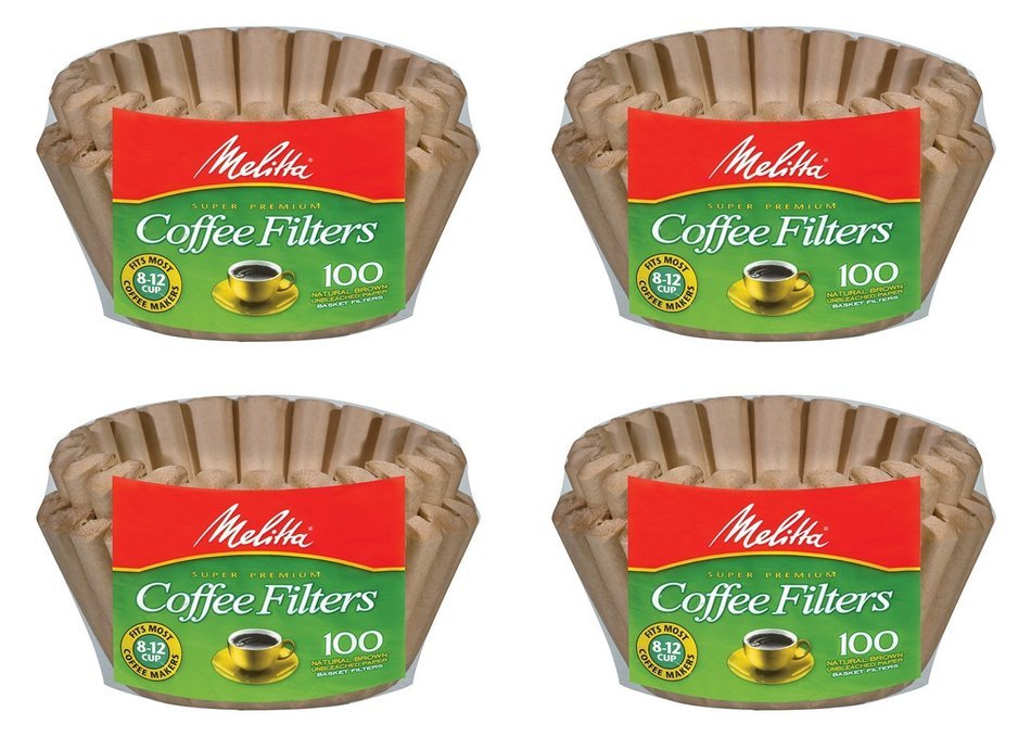 Melitta 8-12 Cup Basket Filter Paper (Natural Brown, 400 Count)