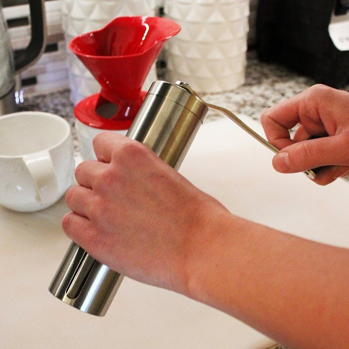 Burr Beans Grinder for Coffee: Manual Fresh Coffee Maker, Stainless Steel Portable & Sleek Design, Ceramic Conical... N6
