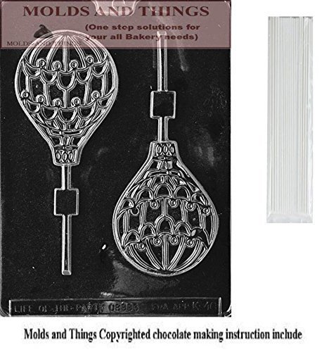 HOT AIR BALLOON lolly kids chocolate candy mold &copy; Molding Instruction + 25 lollipop Sticks