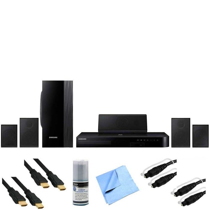 Samsung HT-J4100 - 5.1 Channel 1000-Watt Blu-Ray Home Theater System Plus Hook-Up Bundle - Includes Home Theater... N2