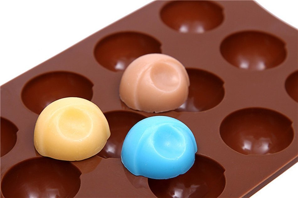 Eyeball Half Round Candy Chocolate Soap Jello Tray Mold Silicone Party maker (Ships From USA) N7
