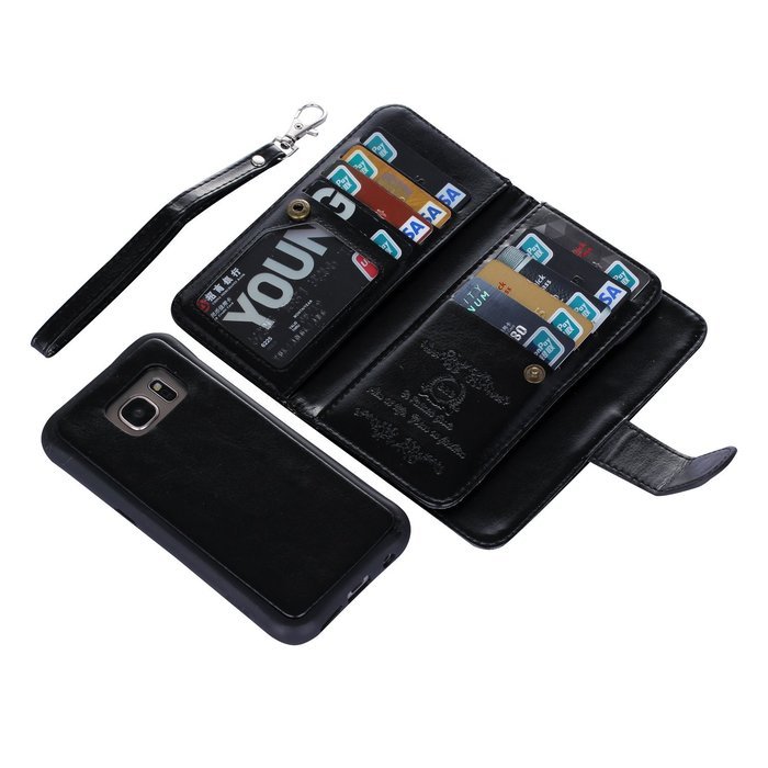 S7 Case, DRUnKQUEEn&reg; Premium Leather Credit Card Holder Feature Wallet Type Flip Folio Case - Detachable Magnetic... N4