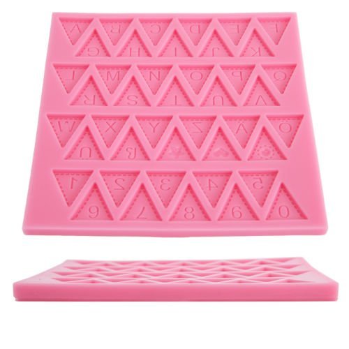 Anyana Silicone Fondant Mould Sugarcraft Cake Decorating Bunting Alphabet Number N2