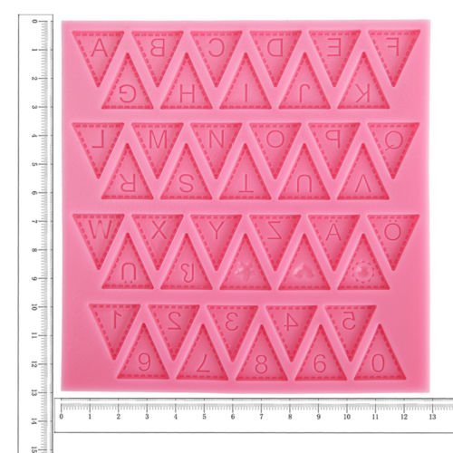 Anyana Silicone Fondant Mould Sugarcraft Cake Decorating Bunting Alphabet Number N3