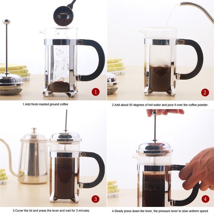 UBLISS Stainless Steel Teapot,Coffee French Pressure Pot 1000ml N5
