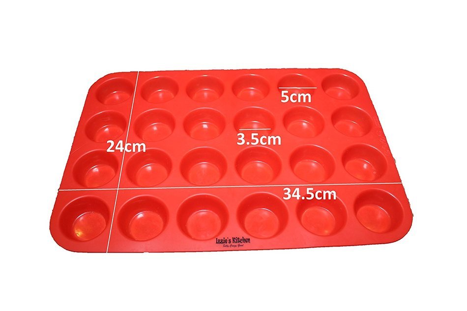 Silicone Cupcake Pans [TWO PACK], One 12 cup reg size & one 24 cup mini size Silicone Muffin baking pans / MULTI-PACK... N7