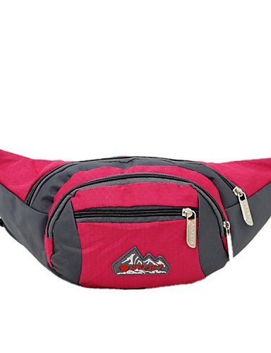 SB@Multifunctional Fashion Trend Of Casual Outdoor Climbing Riding Sport Pockets Chest Pack , rose red N4