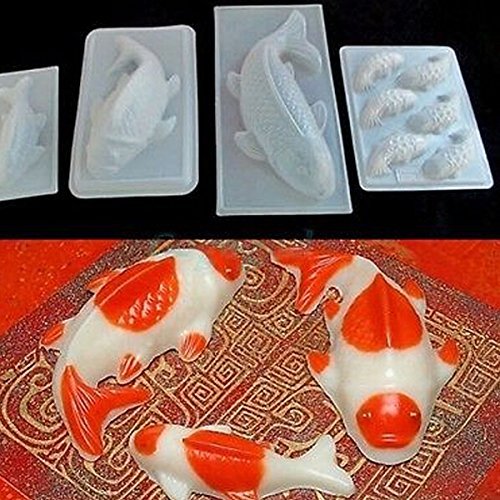Bluelover Koi Fish 3D Mold Cake Chocolate Mould Jelly Sugar Craft Mold M N2
