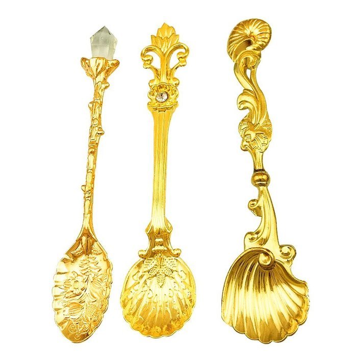 Retro Creative Spoon, 3-pieces Coffee Scoops Stirring Spoon Sugar Spoon Tea Spoon Ice Cream Scoops Seasoning Spoon... N10
