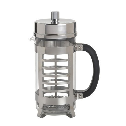 BonJour Coffee Glass and Stainless Steel French Press, 33.8-Ounce, Linear N2