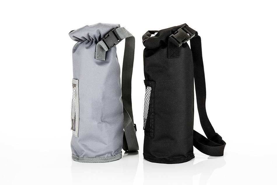 True Grab N' Go Insulated Bottle Carrier, 12.5", Gray/Black N2