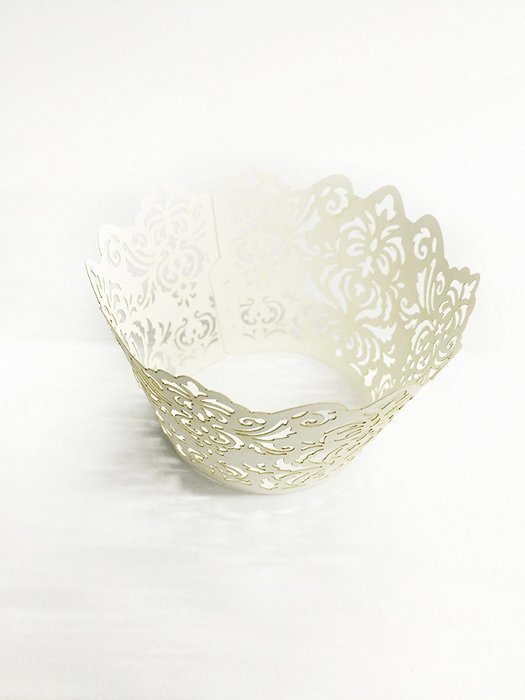 HUAL Cupcake Wrappers 50 Filigree Artistic Bake Cake Paper Cups Lace Laser Cut Liner Baking Cup Muffin Case Trays... N34