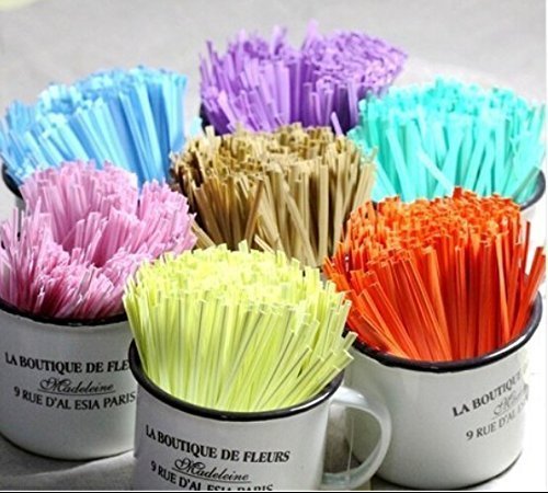 Astra shop 100Pcs Vibrant Color Multi-Functional Plastic Twist Ties for Pastry/Cookie/Cake/Toast/Bread Bags-Purple N4