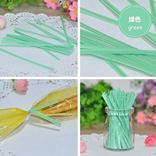 Astra shop 100Pcs Vibrant Color Multi-Functional Plastic Twist Ties for Pastry/Cookie/Cake/Toast/Bread Bags-Purple N5