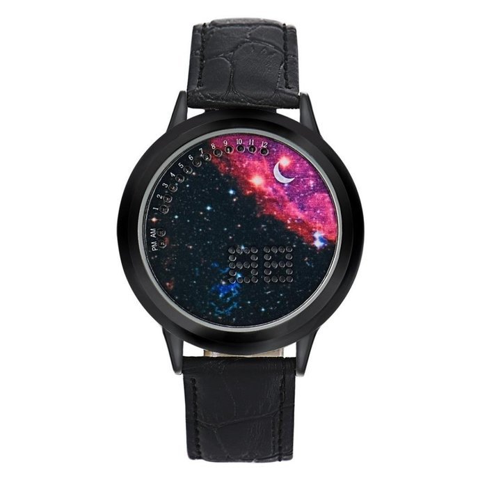 XILALU Women Men Girl Boy touch LED Electronic universe background Watch (A) N12