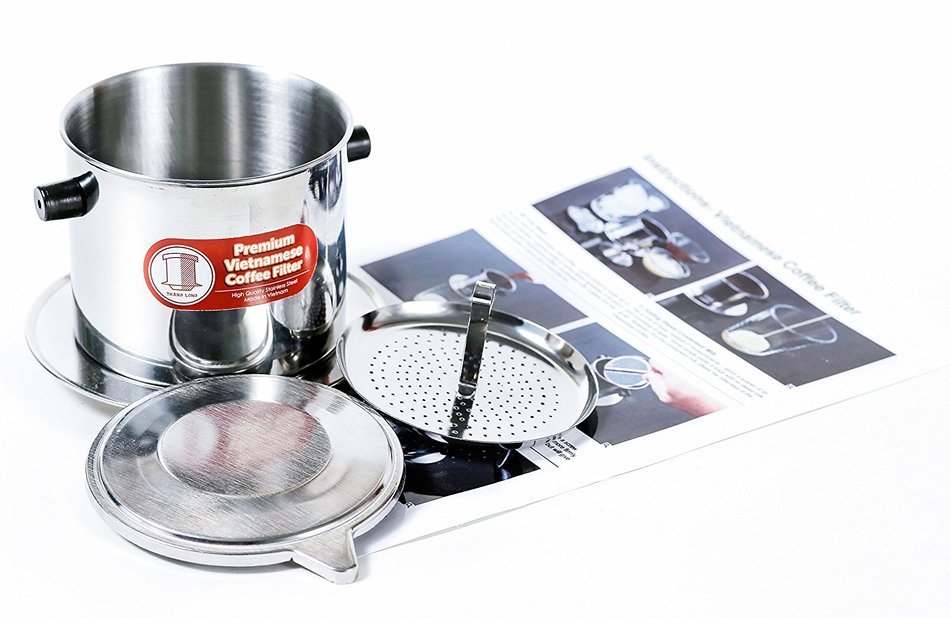 Vietnamese Coffee Filter Phin 11 Ounce (Large), Gravity Insert, One Cup N15