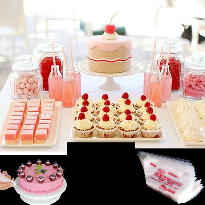 yueton Pack of 100 Disposable Cream Pastry Bag Cake Icing Piping Decorating Tool N6